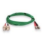 Picture of 2m ST to SC Green OM1 Duplex OFNR (Riser-Rated) MMF Fiber Patch Cable