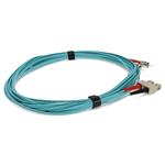 Picture of 5m ST to SC Aqua OM3 Duplex OFNR (Riser-Rated) Fiber Patch Cable