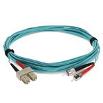 Picture of 5m ST to SC Aqua OM3 Duplex OFNR (Riser-Rated) Fiber Patch Cable