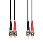 Picture of 10m ST to ST Black OM3 Duplex OFNR (Riser-Rated) Fiber Patch Cable