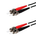 Picture of 10m ST to ST Black OM3 Duplex OFNR (Riser-Rated) Fiber Patch Cable