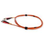Picture of 1m ST to ST Orange OM1 Duplex OFNP (Plenum-Rated) MMF Fiber Patch Cable with 2mm Per Strand OD