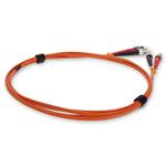 Picture of 1m ST to ST Orange OM1 Duplex OFNP (Plenum-Rated) MMF Fiber Patch Cable with 2mm Per Strand OD