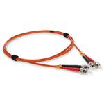 Picture of 1m ST to ST Orange OM1 Duplex OFNP (Plenum-Rated) MMF Fiber Patch Cable with 2mm Per Strand OD