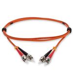 Picture of 1m ST to ST Orange OM1 Duplex OFNP (Plenum-Rated) MMF Fiber Patch Cable with 2mm Per Strand OD
