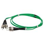 Picture of 1m ST to ST Green OS2 Duplex OFNR (Riser-Rated) SMF Fiber Patch Cable