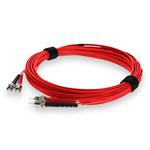 Picture of 2m ST to ST Red OM3 Duplex OFNR (Riser-Rated) Fiber Patch Cable