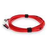 Picture of 2m ST to ST Red OM3 Duplex OFNR (Riser-Rated) Fiber Patch Cable