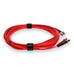 Picture of 2m ST to ST Red OM3 Duplex OFNR (Riser-Rated) Fiber Patch Cable