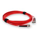 Picture of 2m ST to ST Red OM3 Duplex OFNR (Riser-Rated) Fiber Patch Cable