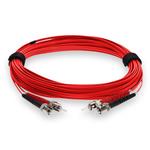 Picture of 2m ST to ST Red OM3 Duplex OFNR (Riser-Rated) Fiber Patch Cable