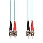 Picture of 2m ST to ST Aqua OM4 Duplex OFNR (Riser-Rated) TAA Fiber Patch Cable