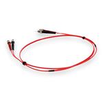 Picture of 2m ST to ST Red OM1 Duplex OFNR (Riser-Rated) MMF Fiber Patch Cable