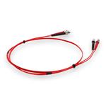 Picture of 2m ST to ST Red OM1 Duplex OFNR (Riser-Rated) MMF Fiber Patch Cable