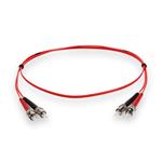 Picture of 2m ST to ST Red OM1 Duplex OFNR (Riser-Rated) MMF Fiber Patch Cable
