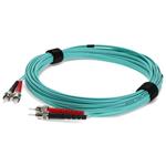 Picture of 5m ST to ST Aqua OM3 Duplex OFNR (Riser-Rated) Fiber Patch Cable