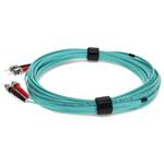 Picture of 5m ST to ST Aqua OM3 Duplex OFNR (Riser-Rated) Fiber Patch Cable