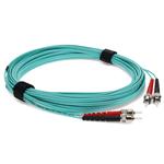 Picture of 5m ST to ST Aqua OM3 Duplex OFNR (Riser-Rated) Fiber Patch Cable