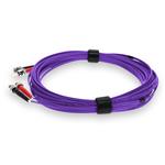 Picture of 9m ST to ST Purple OM4 Duplex OFNR (Riser-Rated) Fiber Patch Cable