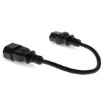 Picture of 3ft C13 Female to C14 Male 18AWG 100-250V at 10A Black Power Cable