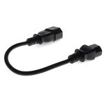 Picture of 3ft C13 Female to C14 Male 18AWG 100-250V at 10A Black Power Cable