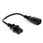 Picture of 3ft C13 Female to C14 Male 18AWG 100-250V at 10A Black Power Cable