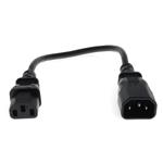 Picture of 3ft C13 Female to C14 Male 18AWG 100-250V at 10A Black Power Cable
