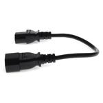 Picture of 6ft C13 Female to C14 Male 18AWG 100-250V at 10A Black Power Cable