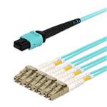 Picture of 1m MPO/UPC to 4xLC/UPC Duplex Aqua OM3 OFNR (Riser-Rated) 8-Strand Fiber Fanout Cable