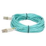 Picture of 15m LC to LC Aqua OM3 Duplex Microboot, Snagless OFNR (Riser-Rated) Fiber Patch Cable