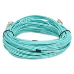 Picture of 15m LC to LC Aqua OM3 Duplex Microboot, Snagless OFNR (Riser-Rated) Fiber Patch Cable