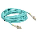Picture of 15m LC to LC Aqua OM3 Duplex Microboot, Snagless OFNR (Riser-Rated) Fiber Patch Cable