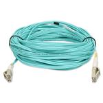 Picture of 15m LC to LC Aqua OM3 Duplex Microboot, Snagless OFNR (Riser-Rated) Fiber Patch Cable