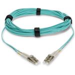Picture of 1m LC to LC Aqua OM3 Duplex Microboot, Snagless OFNR (Riser-Rated) Fiber Patch Cable