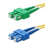 Picture of 15m ASC to SC Yellow OS2 Duplex OFNR (Riser-Rated) SMF Fiber Patch Cable