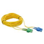 Picture of 15m ASC to SC Yellow OS2 Duplex OFNR (Riser-Rated) SMF Fiber Patch Cable