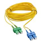 Picture of 15m ASC to SC Yellow OS2 Duplex OFNR (Riser-Rated) SMF Fiber Patch Cable