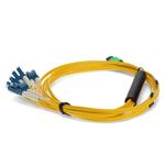 Picture of 5m MPO/APC to 4xLC/UPC Duplex Yellow OS2 OFNR (Riser-Rated) 8-Strand SMF Fiber Fanout Cable