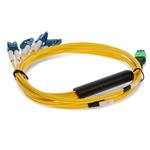 Picture of 5m MPO/APC to 4xLC/UPC Duplex Yellow OS2 OFNR (Riser-Rated) 8-Strand SMF Fiber Fanout Cable