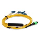 Picture of 5m MPO/APC to 4xLC/UPC Duplex Yellow OS2 OFNR (Riser-Rated) 8-Strand SMF Fiber Fanout Cable