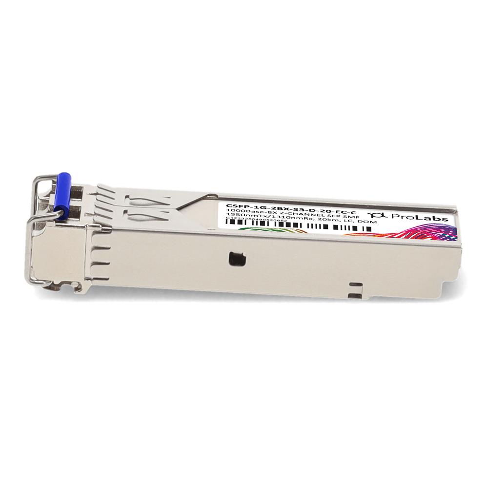 Picture of Edge-corE® Compatible TAA 1000Base-BX 2-Channel SFP Transceiver (SMF, 1550nmTx/1310nmRx, 20km, LC, DOM)