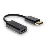 Picture of 8in DisplayPort 1.2 Male to HDMI 1.3 Female Black Adapter Cable Which Requires DP++ For Resolution Up to 1080x1920(FHD) at 60hz