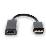 Picture of 8in DisplayPort 1.2 Male to HDMI 1.3 Female Black Adapter Cable Which Requires DP++ For Resolution Up to 1080x1920(FHD) at 60hz