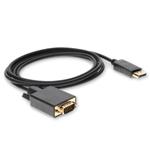 Picture of 6ft DisplayPort 1.2 Male to VGA Male Black Cable For Resolution Up to 1920x1200 (WUXGA)