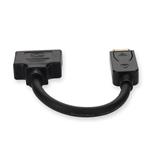 Picture of DisplayPort 1.2 Male to DVI-I (29 pin) Female Black Active Adapter For Resolution Up to 1920x1200 (WUXGA)