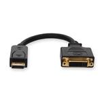 Picture of DisplayPort 1.2 Male to DVI-I (29 pin) Female Black Active Adapter For Resolution Up to 1920x1200 (WUXGA)