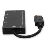 Picture of DisplayPort 1.2 Male to DVI, HDMI, VGA Female Black Adapter Which Comes with Audio For Resolution Up to 1920x1200 (WUXGA)