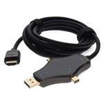 Picture of 6ft (2m) Adapter Cable HDMI (4K) Male to 1X DisplayPort 1X Mini DisplayPort 1X USB-C 3.1 Male Black