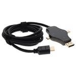 Picture of 6ft (2m) Adapter Cable HDMI (4K) Male to 1X DisplayPort 1X Mini DisplayPort 1X USB-C 3.1 Male Black