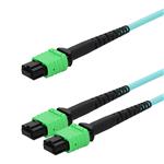 Picture of Mellanox® Compatible 3m MPO-8/APC to 2xMPO/APC Aqua OM4 LSZH 8-Strand Fiber Patch Cable